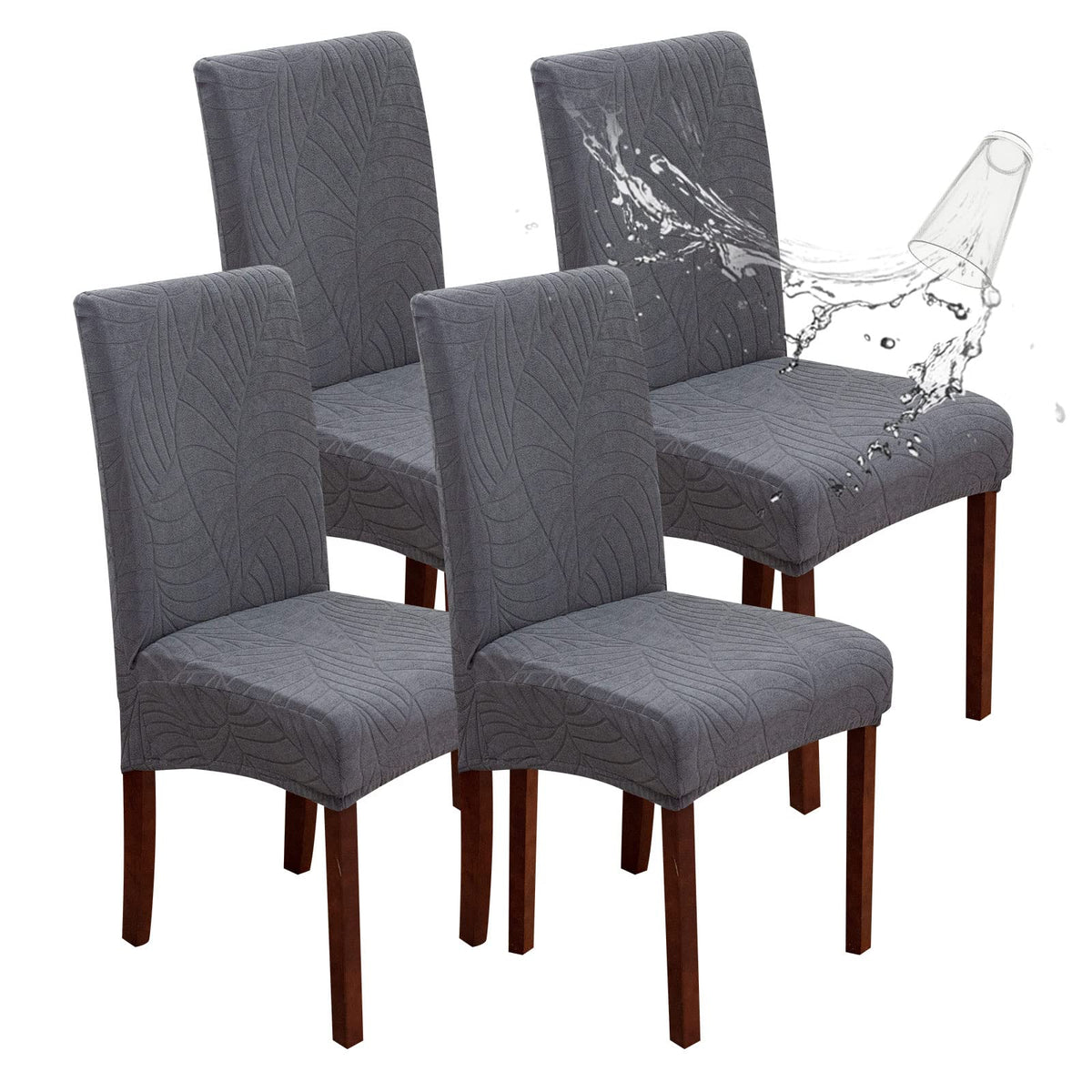 Genina Waterproof Dining Chair Covers Set of 4 Parsons Chair Slipcovers