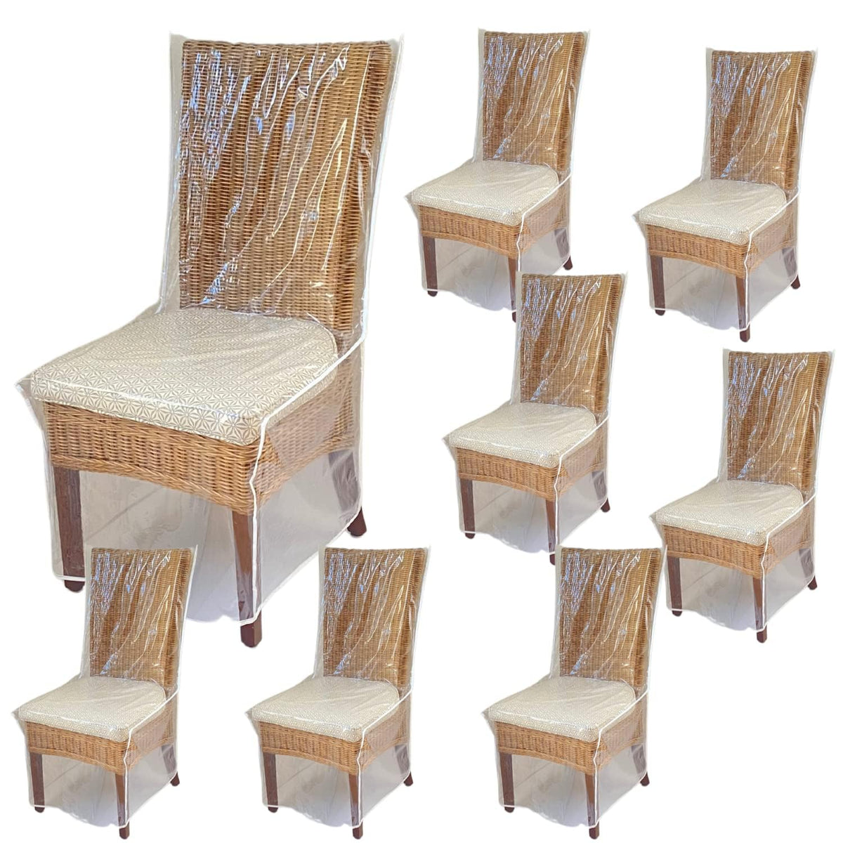 Evelots 6-Pack Clear PVC Dining Chair Covers, Spill-Resistant Protectors