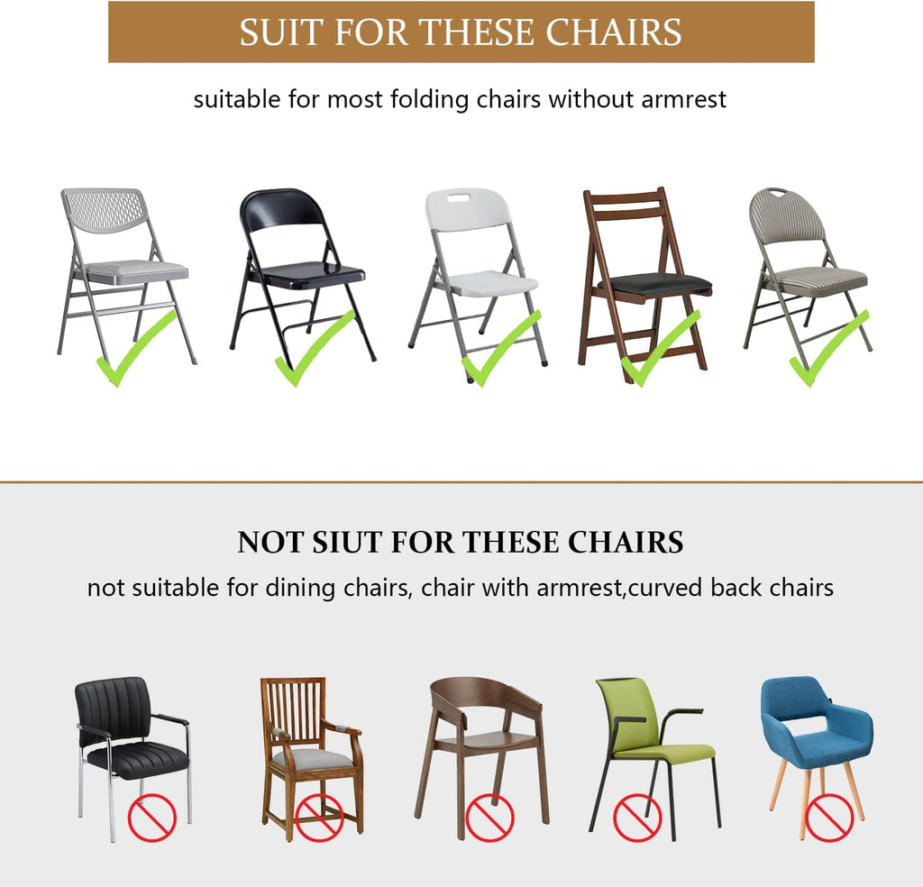 ManMengJi Spandex Folding Chair Covers, Black Folding Chair Slipcovers 6 PCS, Universal Fitted Chair Slipcovers for Wedding, Party, Banquet, Holidays, Celebration