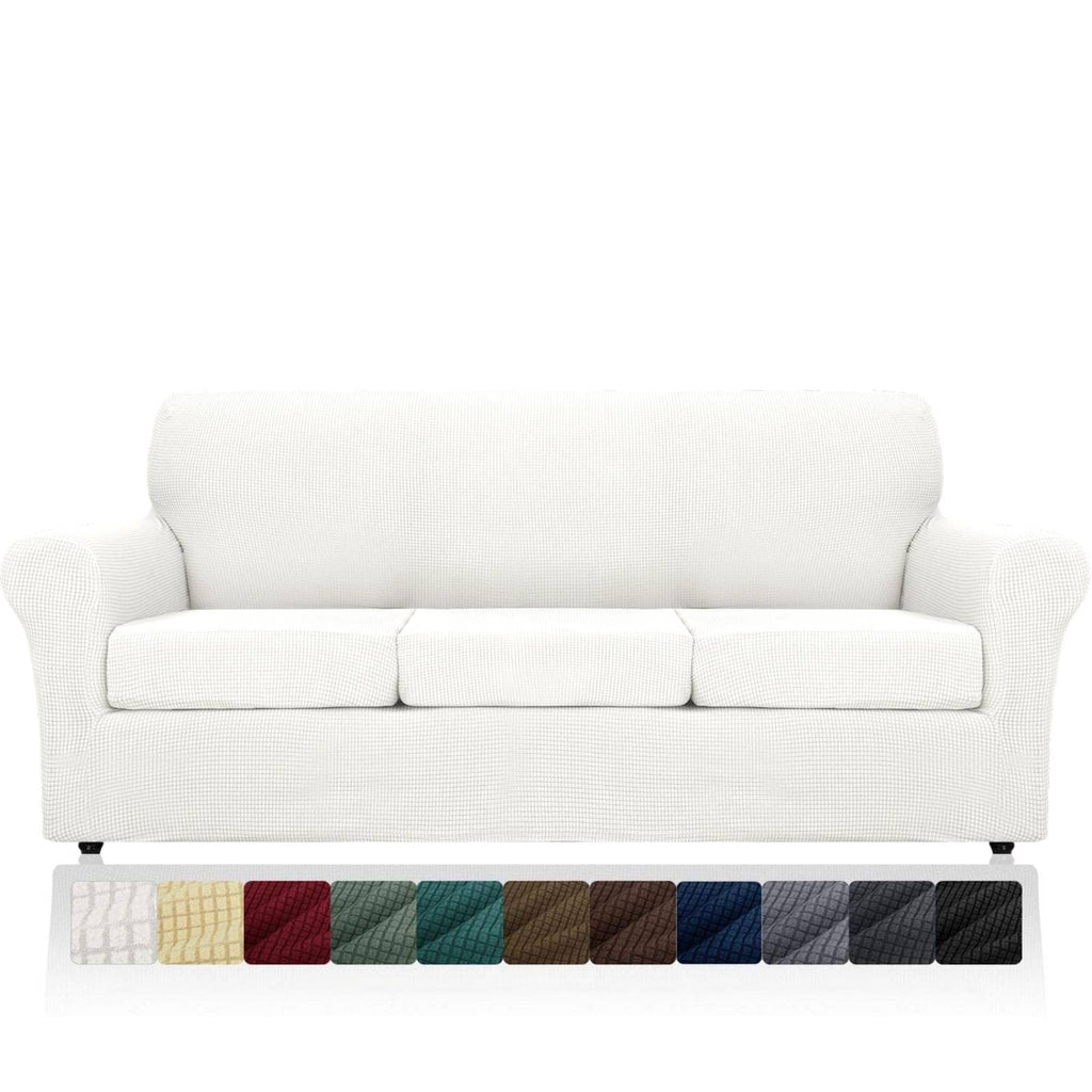MAXIJIN 2 Piece Couch Covers for 2 Cushion Couch Super Stretch Loveseat Slipcover Dogs Pet Proof Fitted Furniture Protector Spandex Non Slip Sofa Love Seat Cover Washable (Loveseat, Gray)