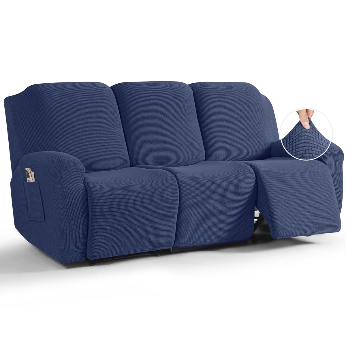 TAOCOCO Stretch Loveseat Recliner Covers 6 Piece, Charcoal Grey