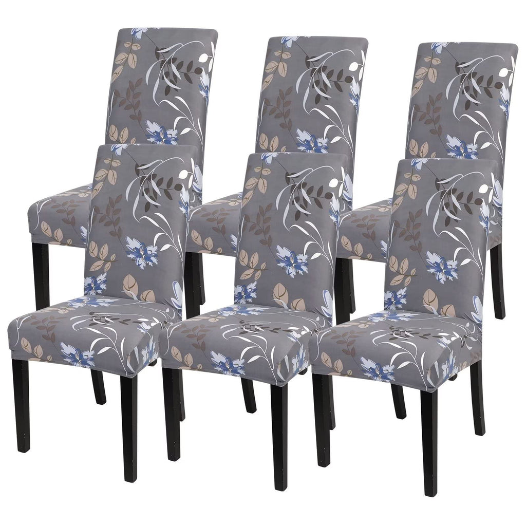 SearchI Dining Room Chair Covers Set of 6, Stretch Jacquard Parsons Chair Slipcovers Super Fit Removable Washable Kitchen Chair Protector Cover for Dining Room, Hotel, Ceremony (Beige Rhombus)