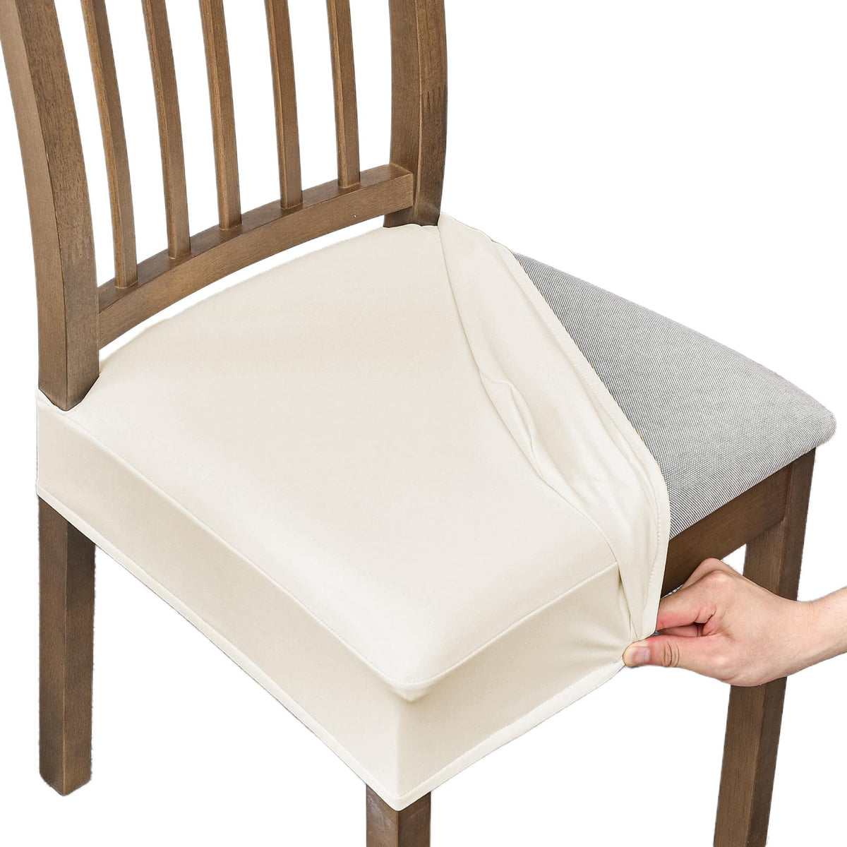 NILUOH Waterproof Seat Covers for Dining Room Chairs, 4 Pack Coffee