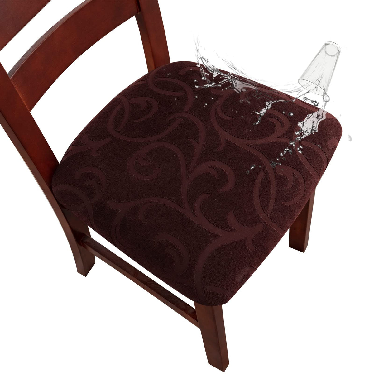Genina Chair Seat Covers Waterproof Dining Room Chair Covers, 4 Pack