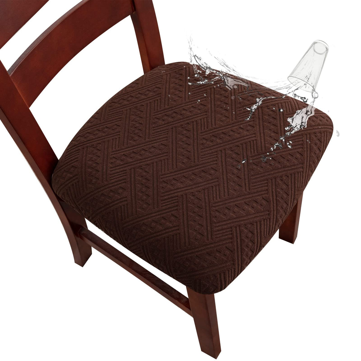 Genina Chair Seat Covers Waterproof Dining Room Chair Covers, 4 Pack