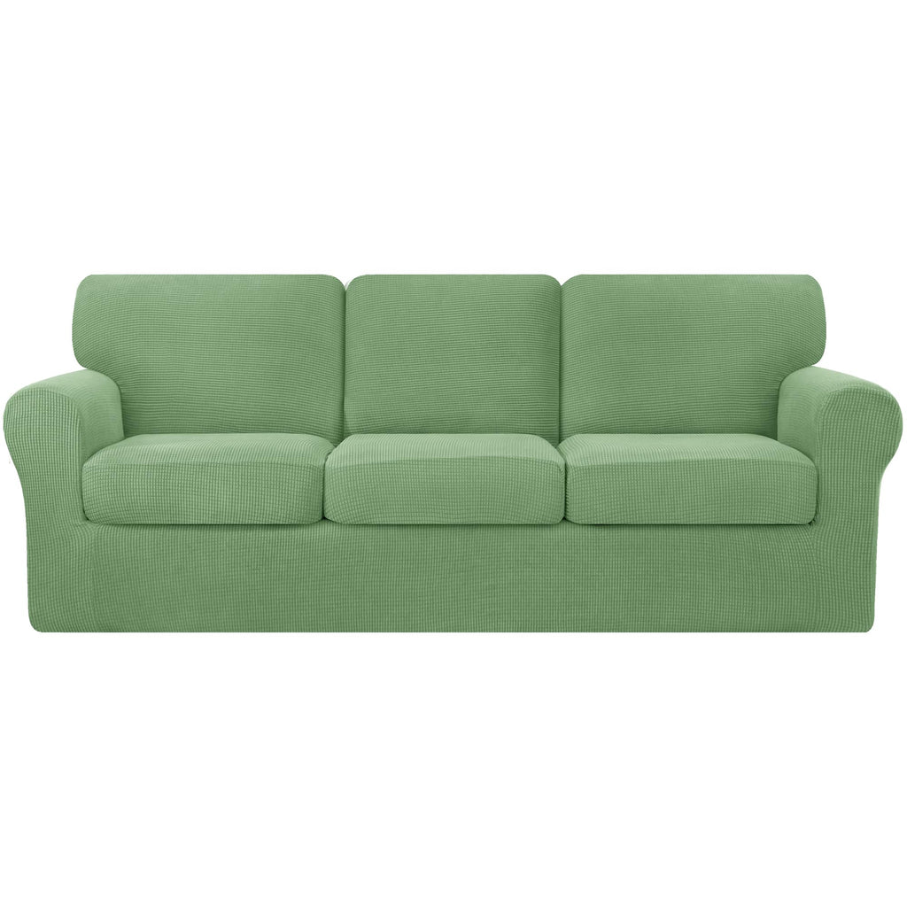 CHUN YI 5 Piece Stretch Couch Covers for Sofa, Loveseat, Grey