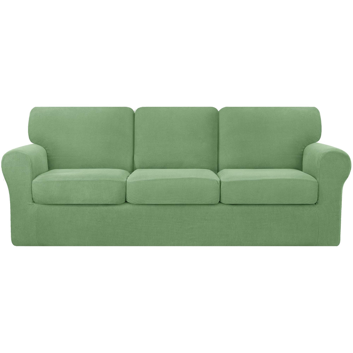 CHUN YI 5 Piece Stretch Couch Covers for Sofa, Loveseat, Grey