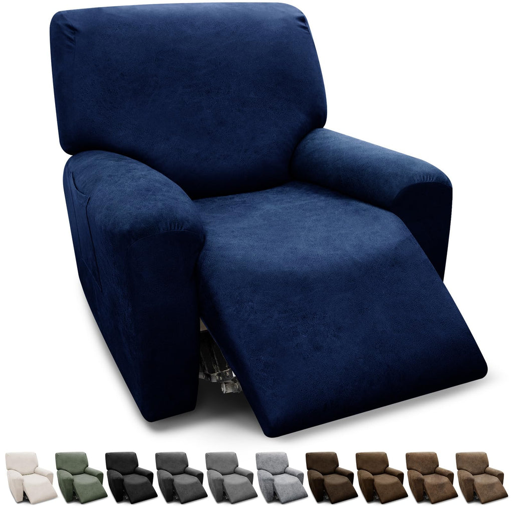 3-Pieces T Cushion Loveseat Slipcovers Leather Look Couch Cover Loveseat Covers for 2 Cushion Couch Furniture Protector Stretch Sofa Cover with 2 Individual T Cushion Seat Covers, Brown