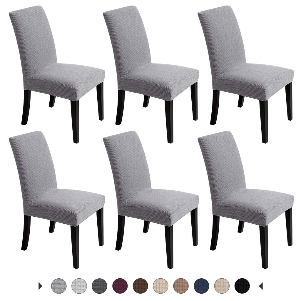 Chair Covers for Dining Room - Stretch Chair Slipcovers for Decorative Seat Protector Armless Removable Washable Elastic Dinner Universal Spandex Solid Chair Slip Covers Set (autumn orange,4)
