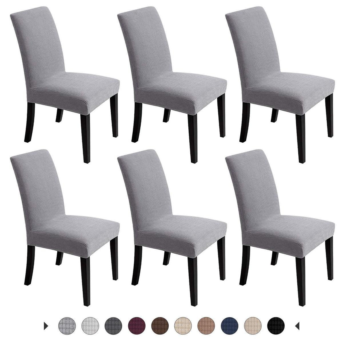 Chair Covers for Dining Room - Stretch Chair Slipcovers for Decorative Seat Protector Armless Removable Washable Elastic Dinner Universal Spandex Solid Chair Slip Covers Set (autumn orange,4)