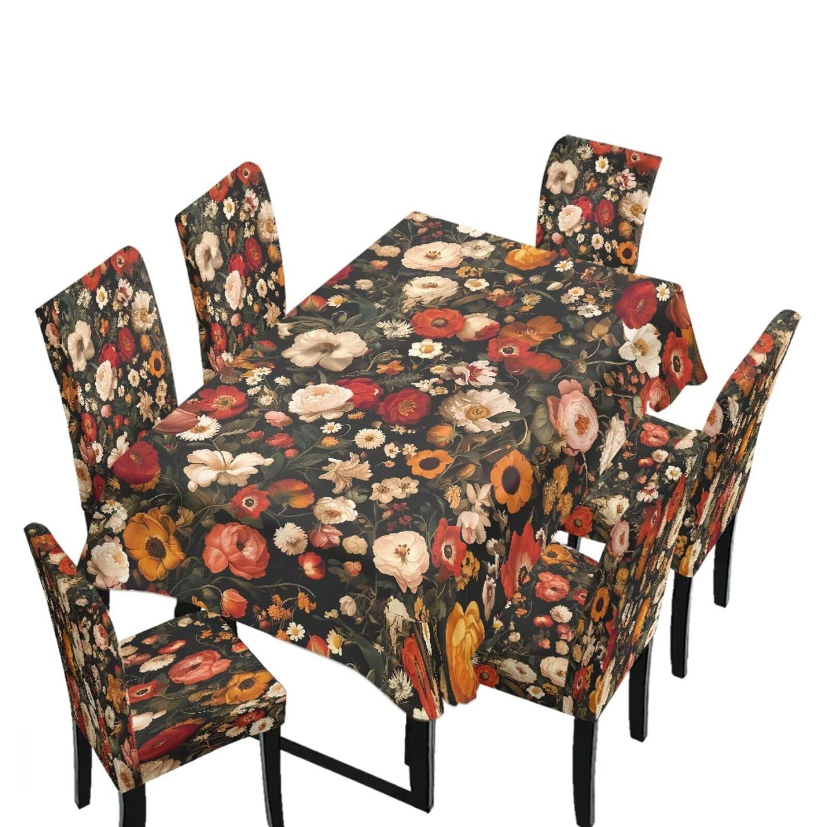 Dining Table Chair Covers 5 Pack, Removable Parsons Chair Slipcovers Dust Proof Tablecloths Scratch Resistant Seat Protector for Dining Room, Sunflower Honeycomb Bee Print Yellow