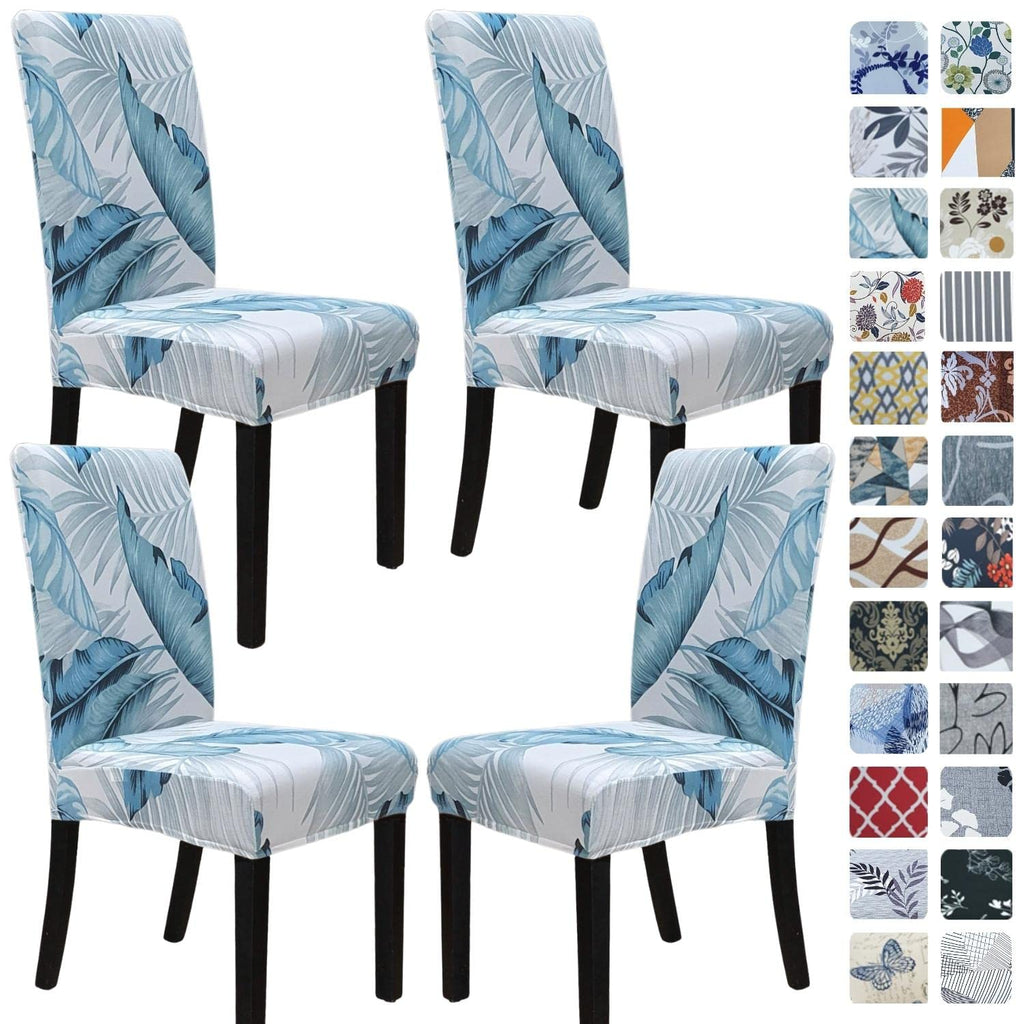 SPRINGRICO Chair Covers for Dining Room Set of 4, Stretch Dining Chair Cover, Washable Spandex Kitchen Parsons Chair Slipcovers, Removable Seat Protector for Home or Party (4 Pack, Lotus Gray)