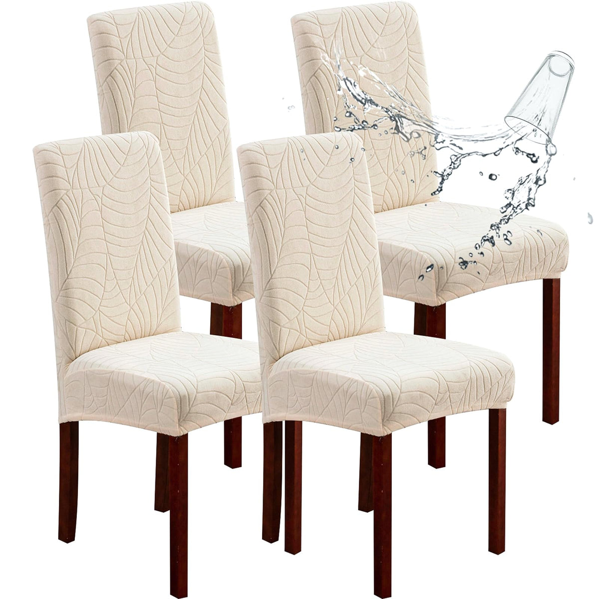 Genina Waterproof Dining Chair Covers Set of 4 Parsons Chair Slipcovers