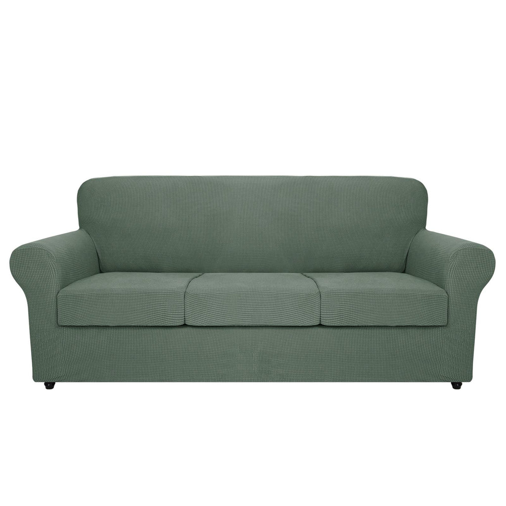 MAXIJIN 2 Piece Couch Covers for 2 Cushion Couch Super Stretch Loveseat Slipcover Dogs Pet Proof Fitted Furniture Protector Spandex Non Slip Sofa Love Seat Cover Washable (Loveseat, Gray)