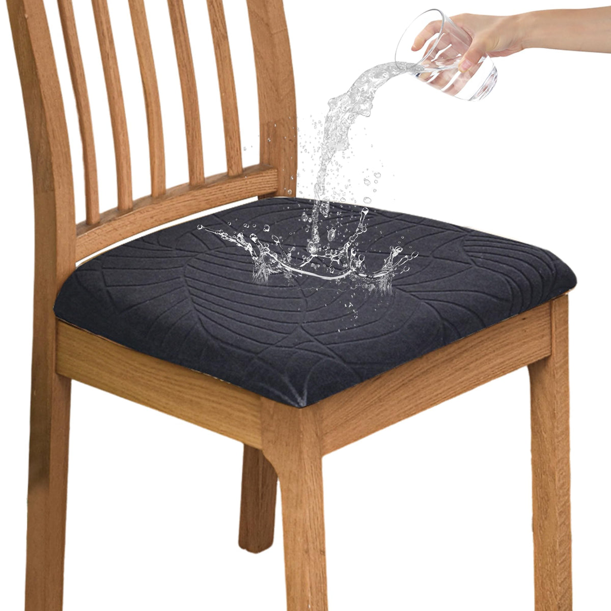CRFATOP Waterproof Dining Chair Seat Cover Set of 6 Cushion Cover,L,Green