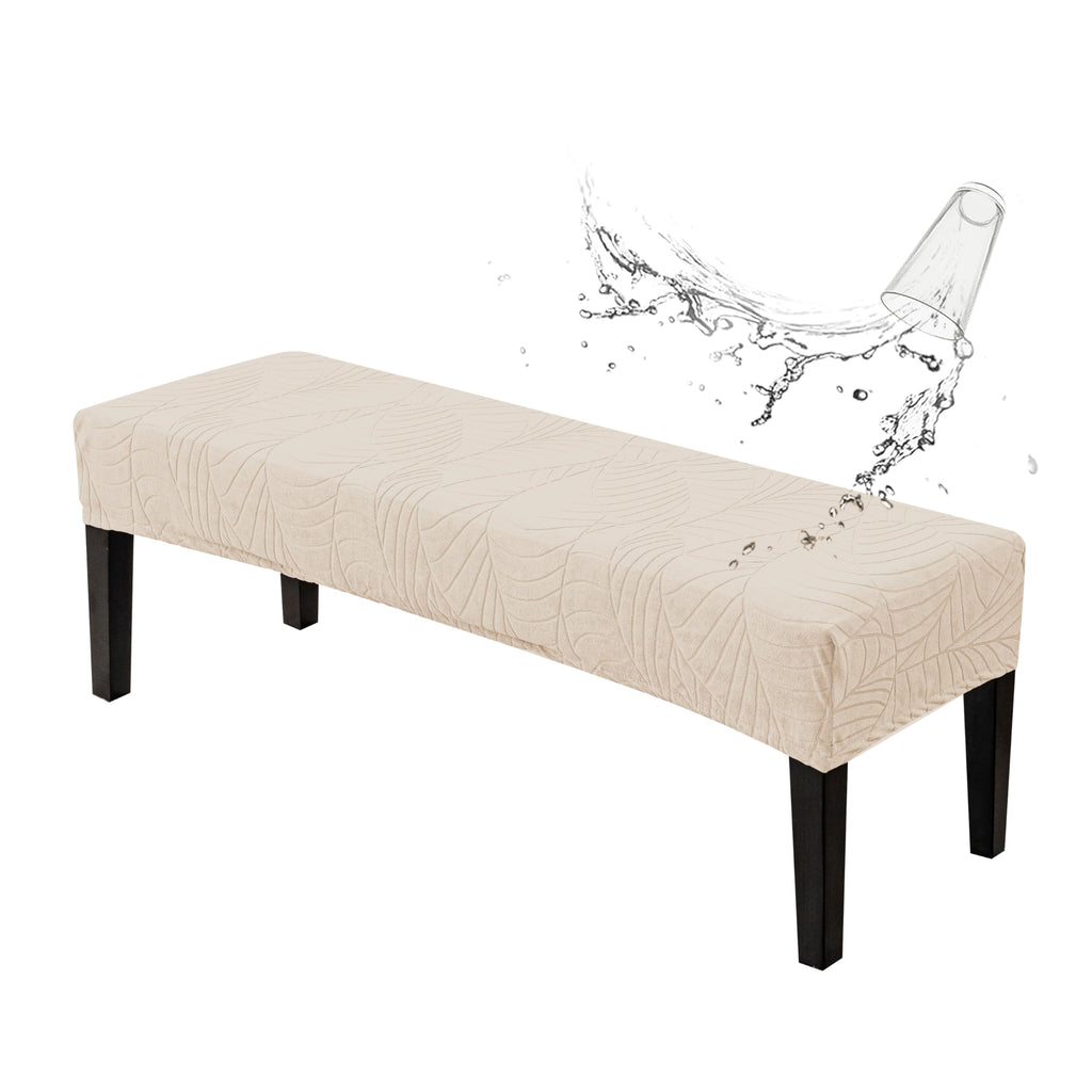 Genina Waterproof Dining Room Bench Covers,Stretch Bench Cover,Beige