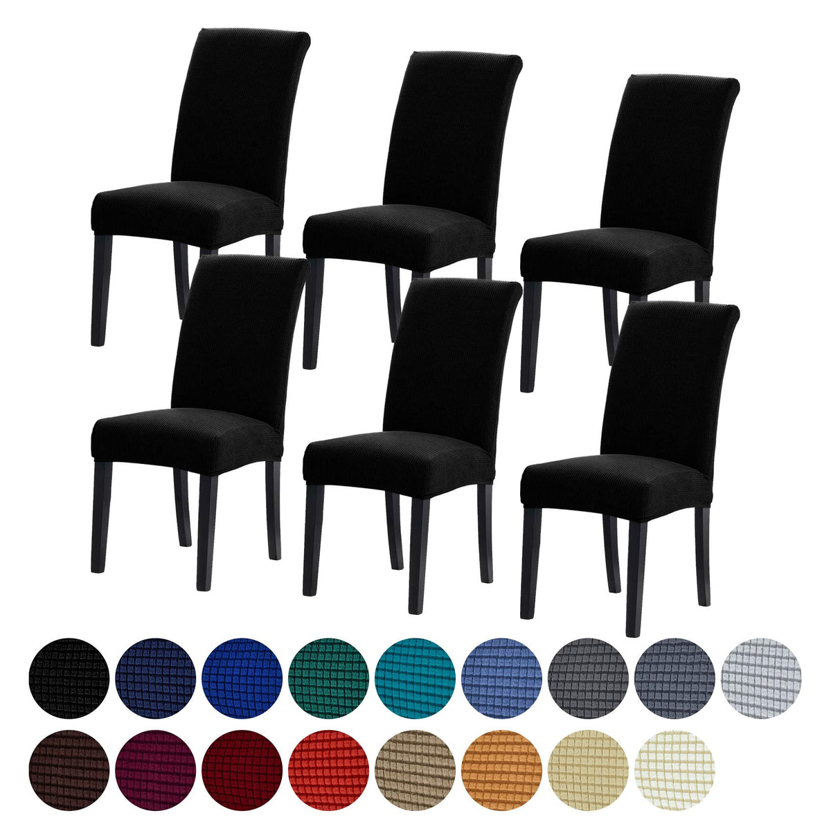 Stretch Chair Covers for Dining Room Set of 4, Removable Washable Dining Room Chair Covers, Dining Chair Slipcovers Seat Protector, Great for Home and Banquet Decor (Pureed Pumpkin, 4 Pack)