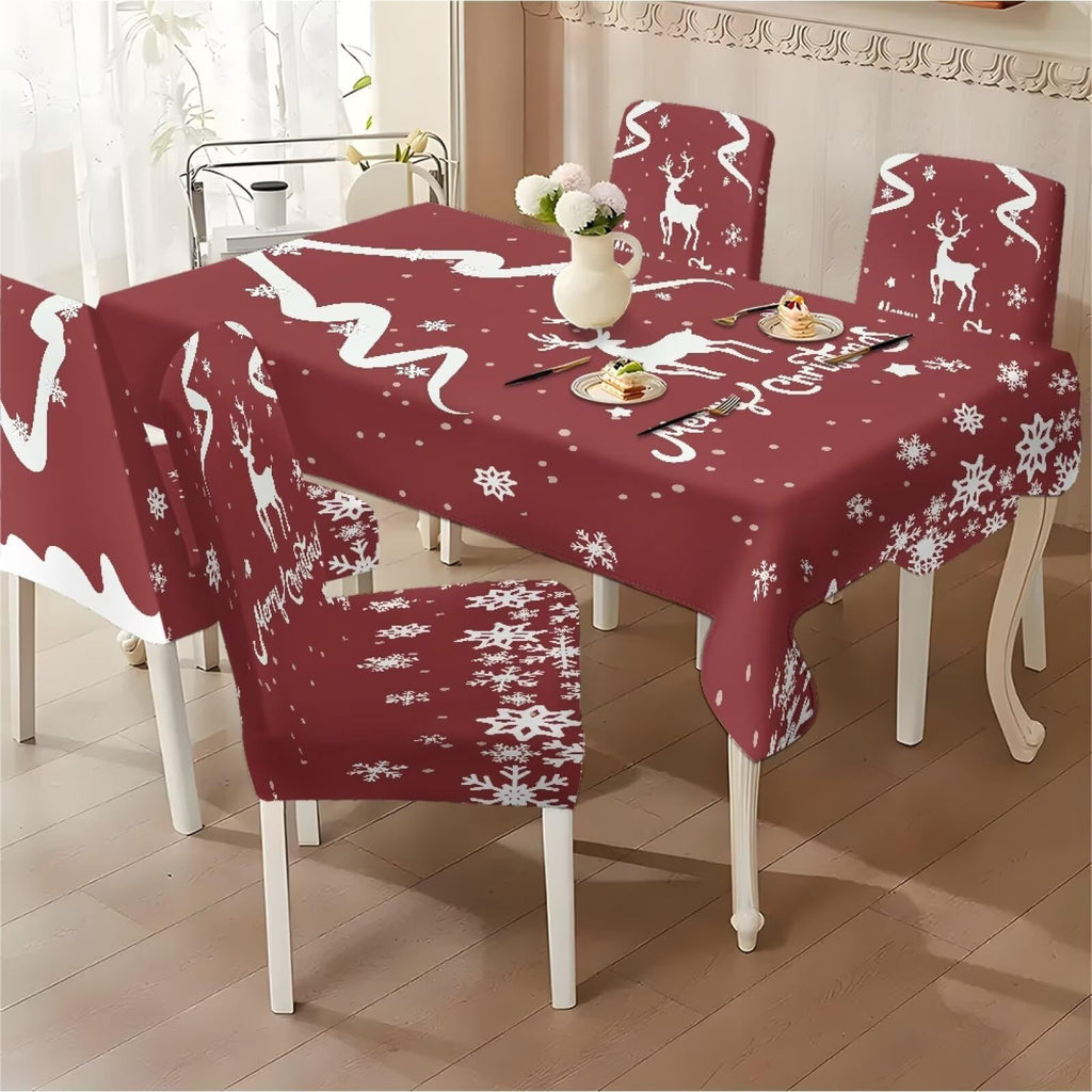 ZDCUSTOM St Patricks Day Table Cloth and Chair Cover Set of 4 Green Tablecloths Rectangular Festive Chair Covers for Dining Chairs St. Patrick’s Day Decoration