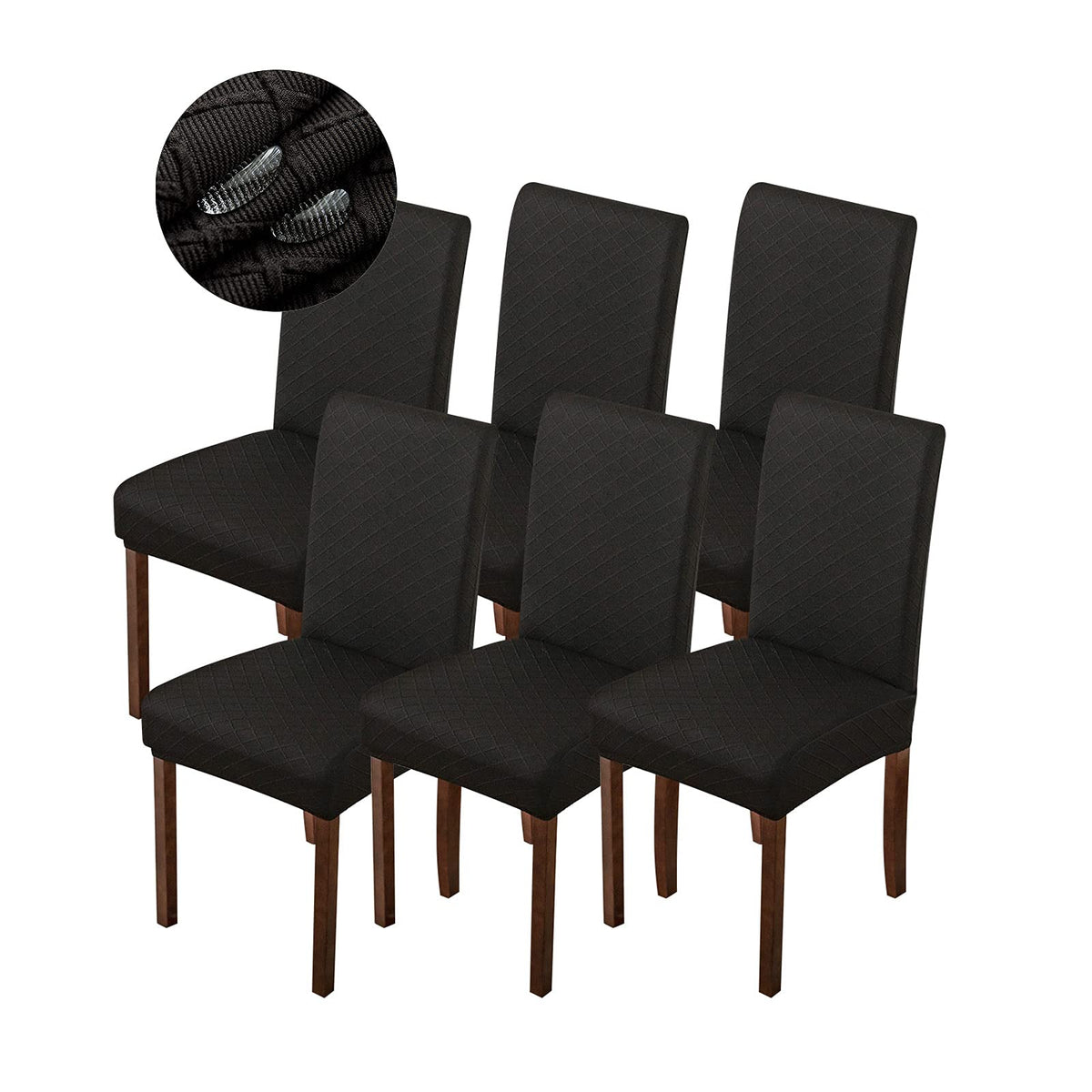 Genina Waterproof Chair Covers for Dining Room Dining Chair Covers Kitchen Parsons Chair Cover (Beige, 4 PCS)