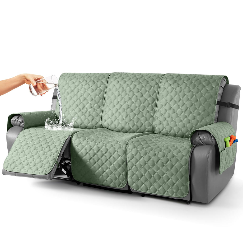 TAOCOCO 100% Waterproof Loveseat Recliner Covers Reversible, Charcoal Gray