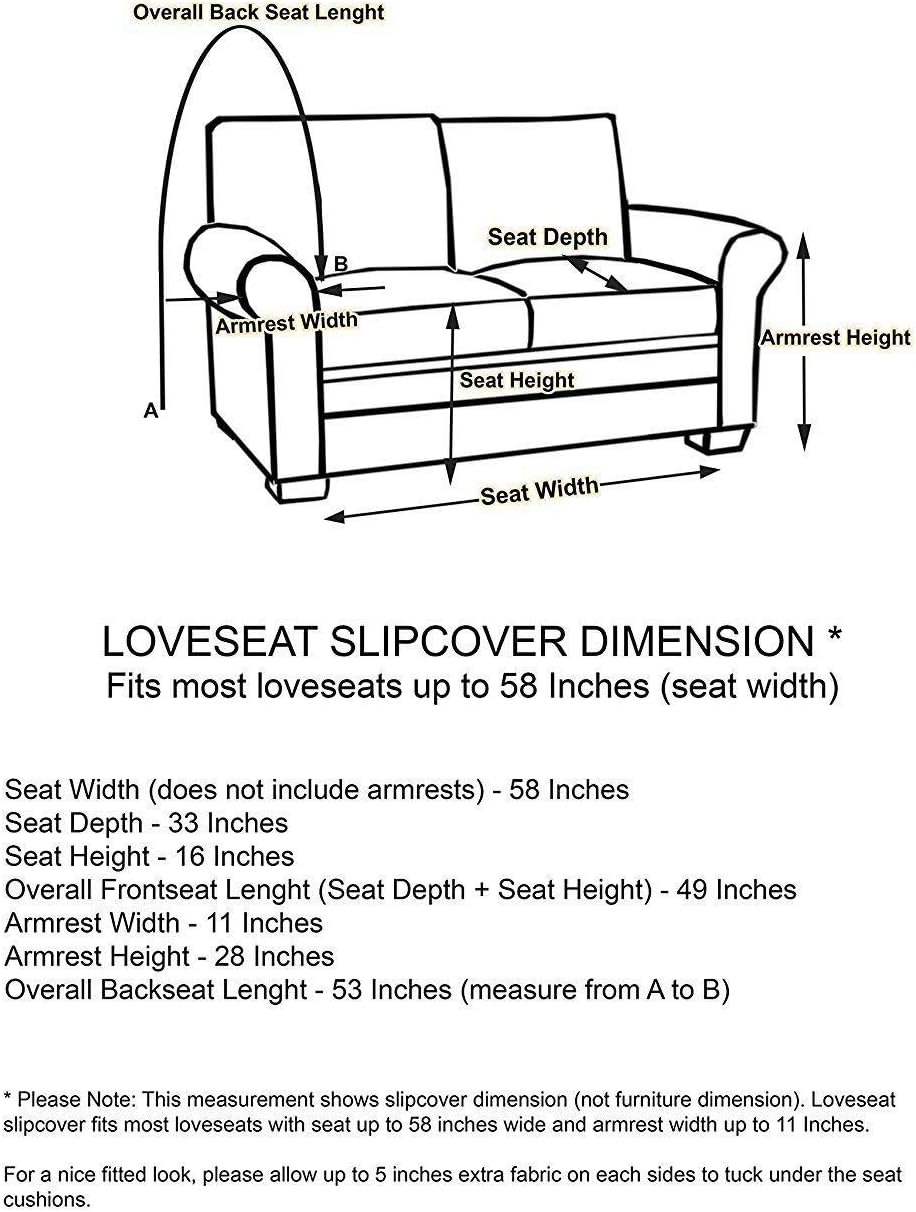 Linen Store Microsuede Furniture Slipcover, Couch Protector Machine Washable Loveseat Cover Perfect for Kids, Dogs, Pets (Taupe, Loveseat)