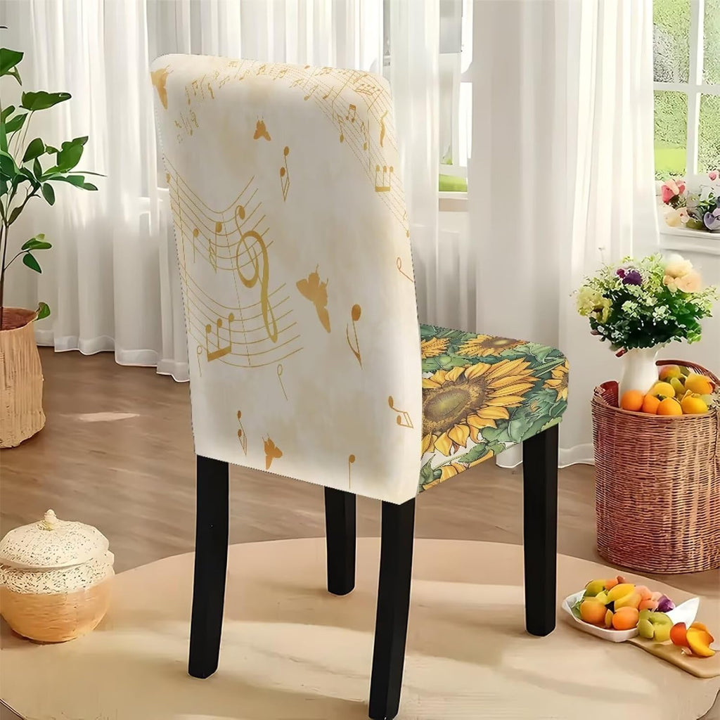 ZDCUSTOM Cozy Dining Chair Covers Tablecloths Rectangular & Table and Chair Covers for Parties Washable Sunflower Dining Room Decor Universal Fit