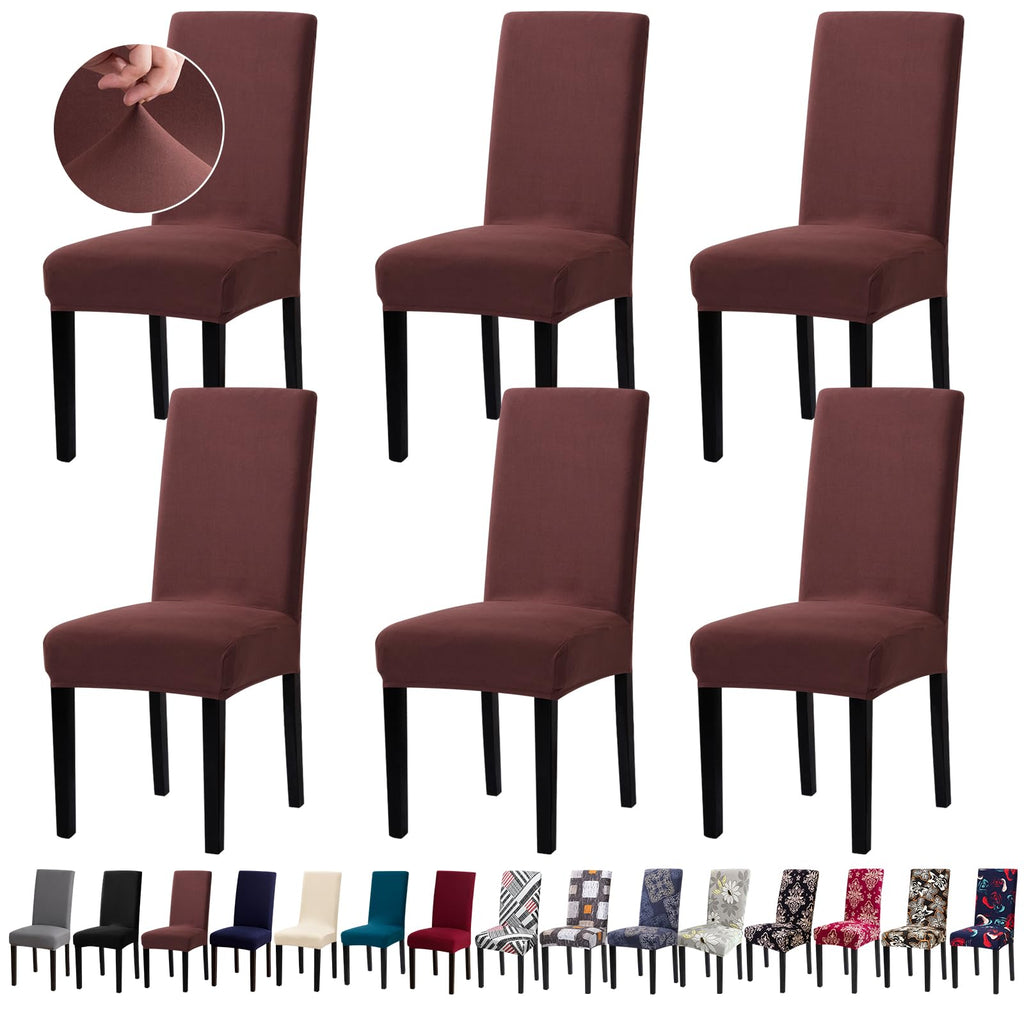 Chair Covers, Stretch Dining Room Chair Covers Set of 6, Removable Washable Dining Chair Slipcovers for Home, Hotel, Banquet