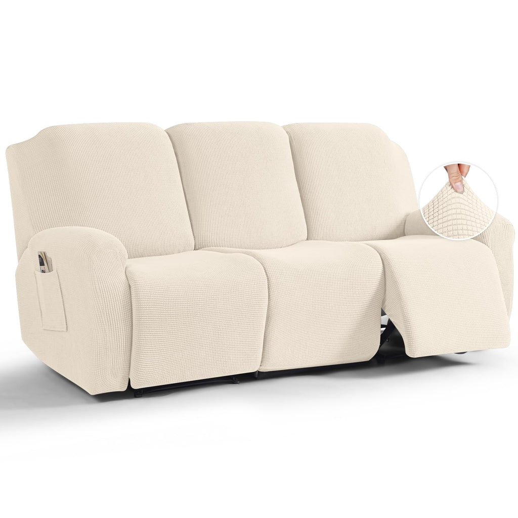 TAOCOCO Stretch Loveseat Recliner Covers 6 Piece, Charcoal Grey