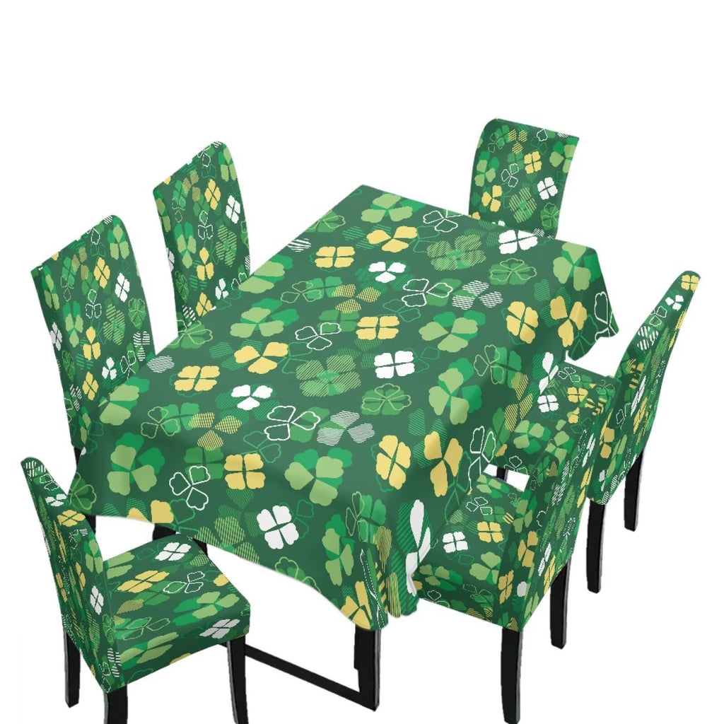 ZDCUSTOM Easter Table and Chair Covers for Parties Purple Bunny Dining Chairs Cover Daisy Tablecloths Rectangular for Easter Party