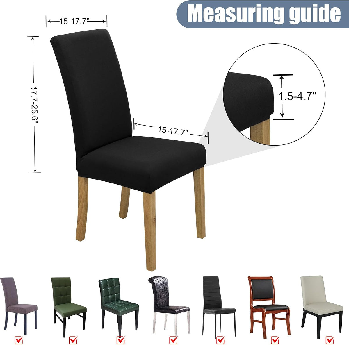 Dining Chair Covers, Stretch Seat Covers, Washable Furniture Protector