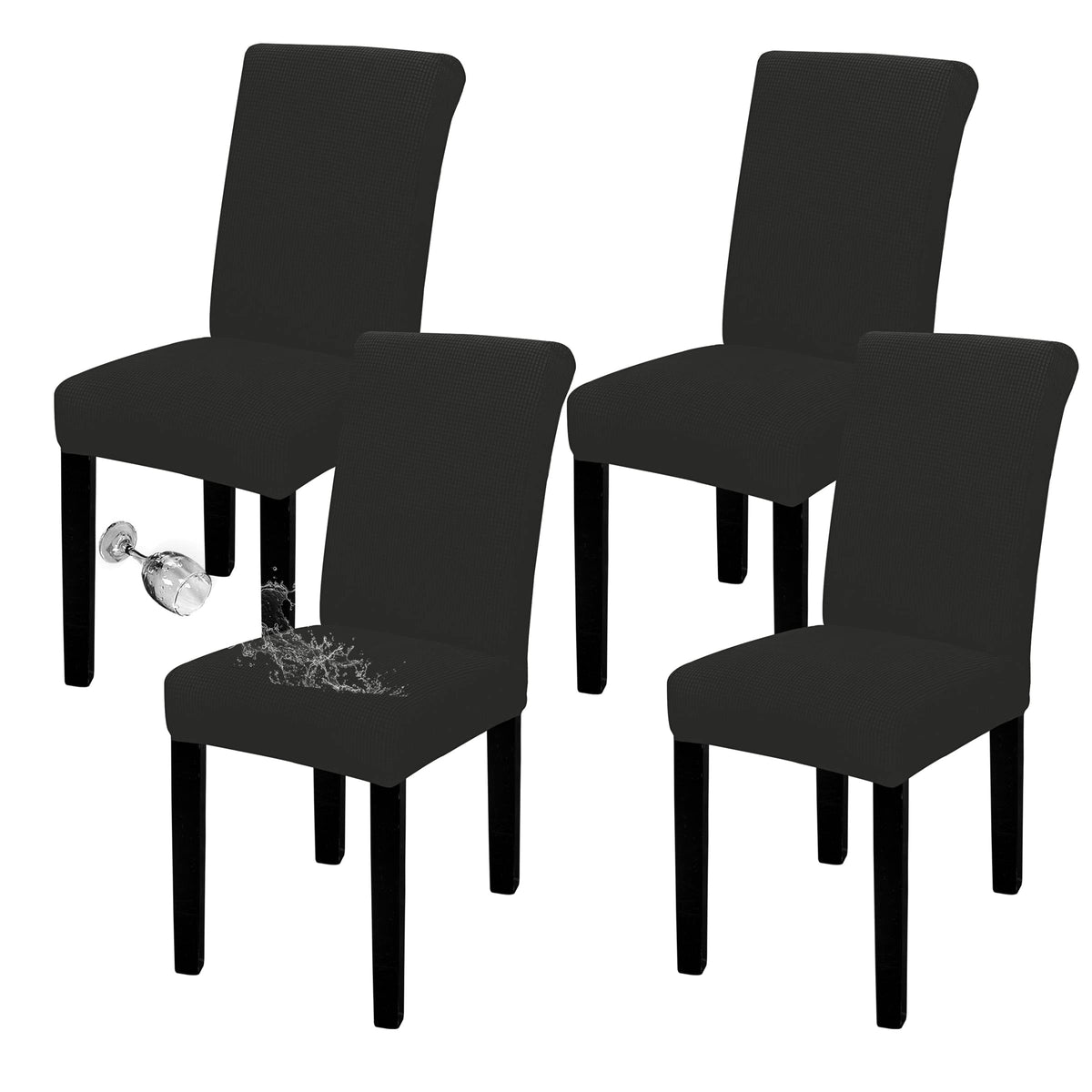 Easy-Going 100% Waterproof Dining Room Chair Covers Set of 6, Large
