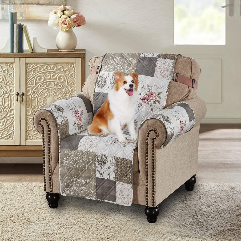 Brilliant Sunshine Multi Grey Stripes Couch Loveseat Slip Cover for Dogs