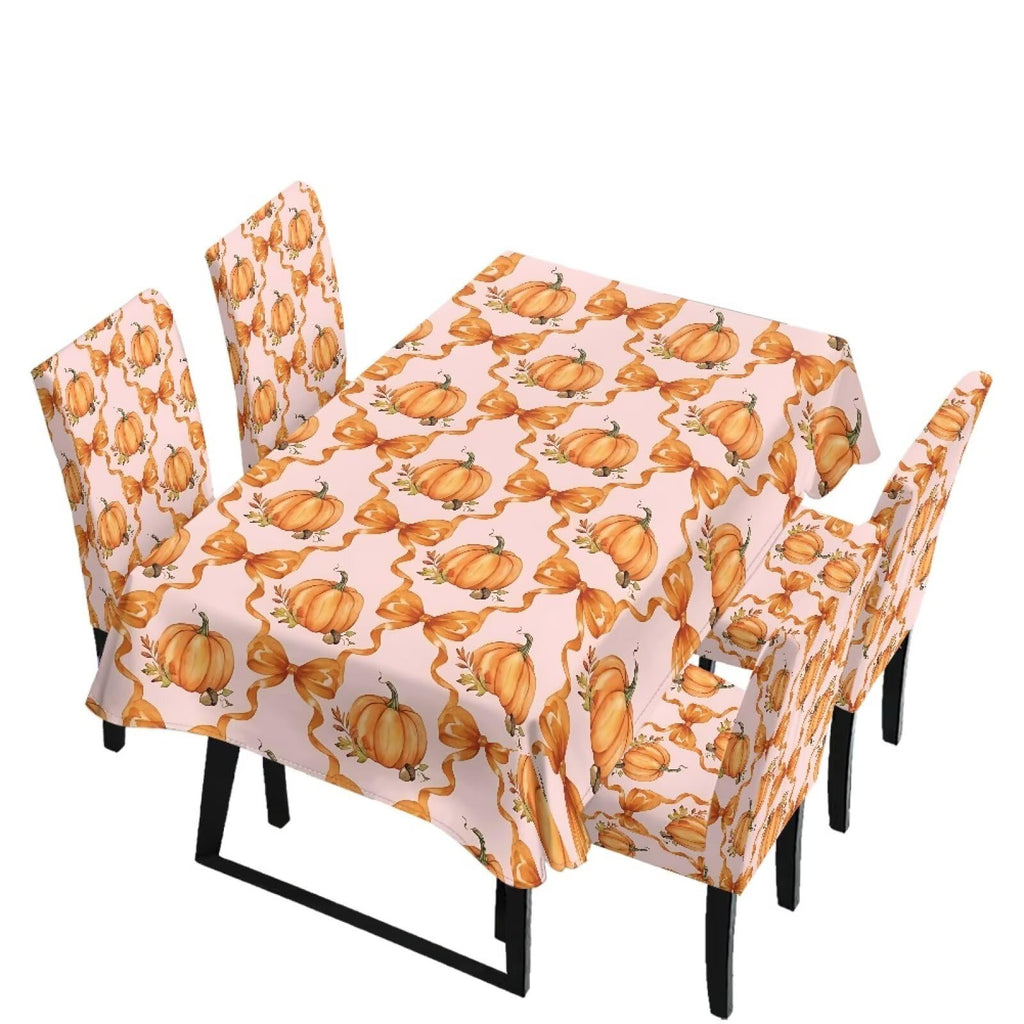 Thanksgiving Rectangle Table Cloth with Dining Chair Cover