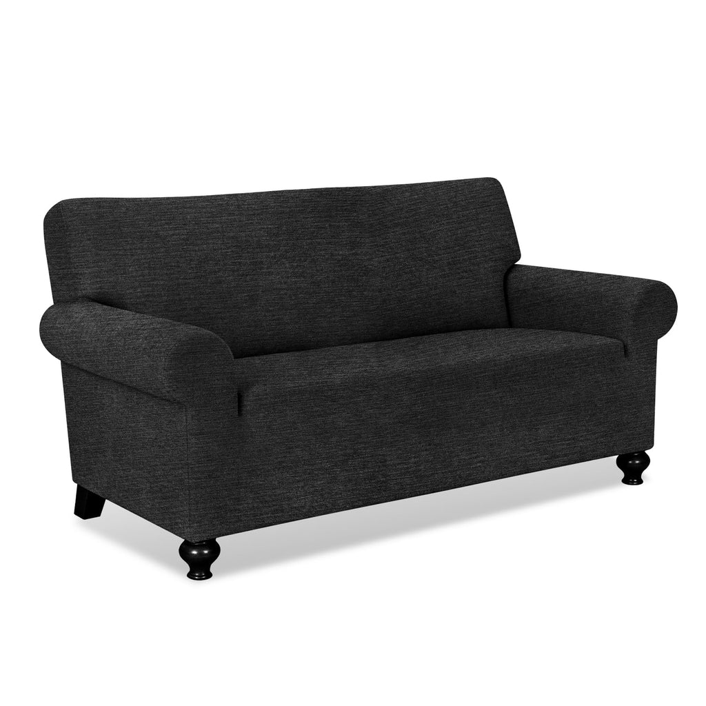 URBANLIFE 1-Piece Stretch Sofa Covers for 2 Cushion Couch, Dusk Blue Gray