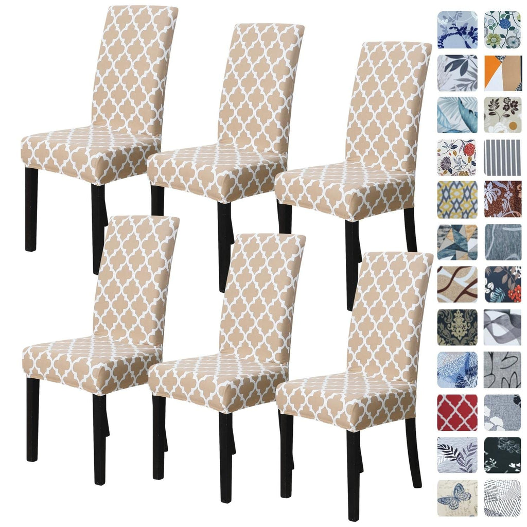 SPRINGRICO Chair Covers for Dining Room Set of 4, Stretch Dining Chair Cover, Washable Spandex Kitchen Parsons Chair Slipcovers, Removable Seat Protector for Home or Party (4 Pack, Lotus Gray)