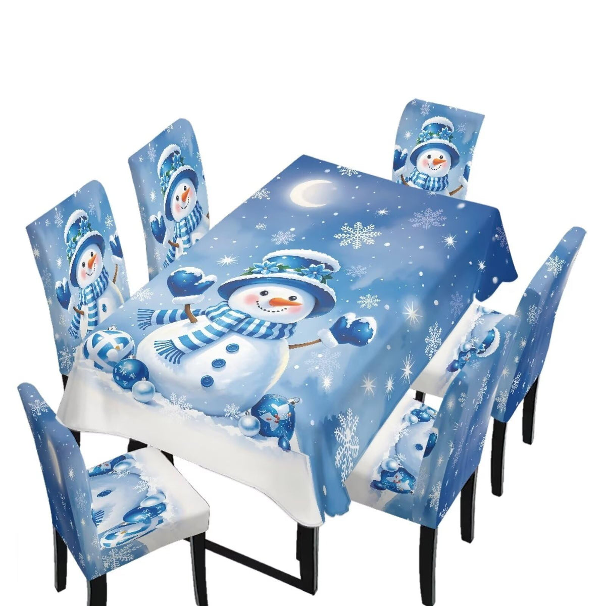 Dining Chair Covers and Dining Table Cloth Christmas Decor