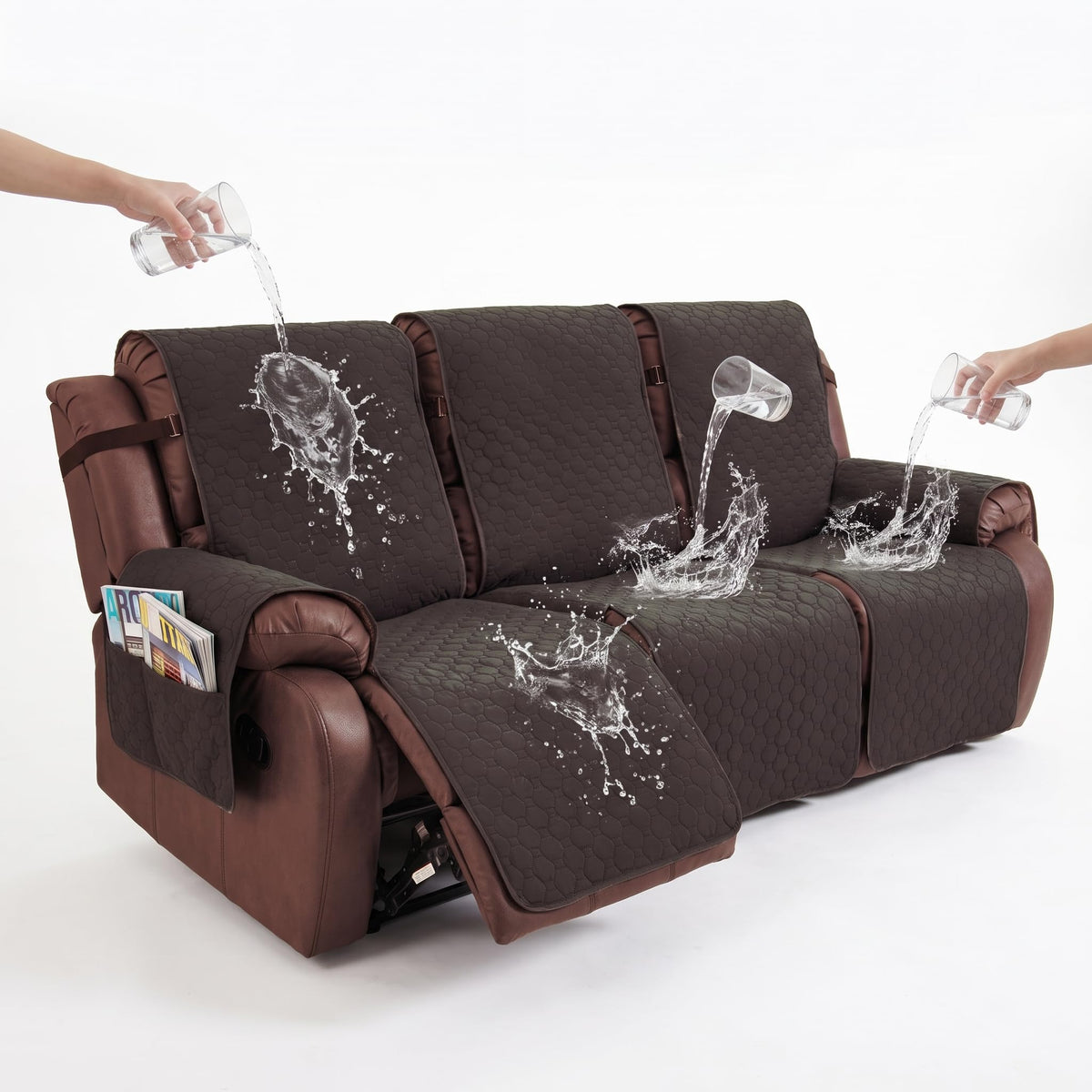2 Seater Loveseat Recliner Covers, Chocolate