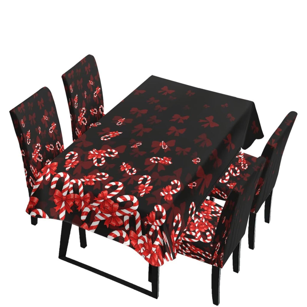 Poinsettia Dining Table & Chair Cover Set for Christmas, Stretch