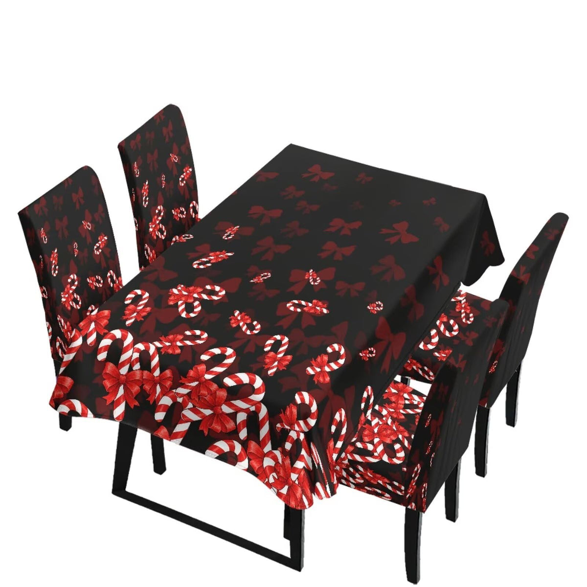 Poinsettia Dining Table & Chair Cover Set for Christmas, Stretch