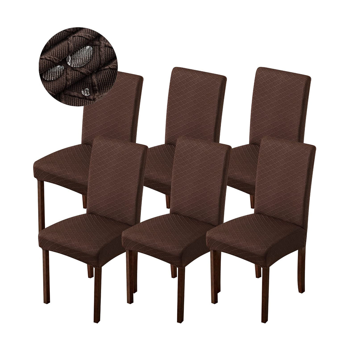 Genina Waterproof Chair Covers for Dining Room Dining Chair Covers Kitchen Parsons Chair Cover (Beige, 4 PCS)