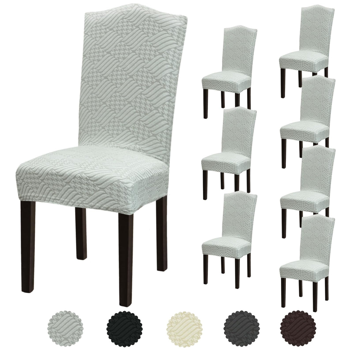 Stretch Dining Room Chair Covers Set of 6, Removable Washable Chair Covers for Dining Chairs,Dining Room, Hotel, Ceremony