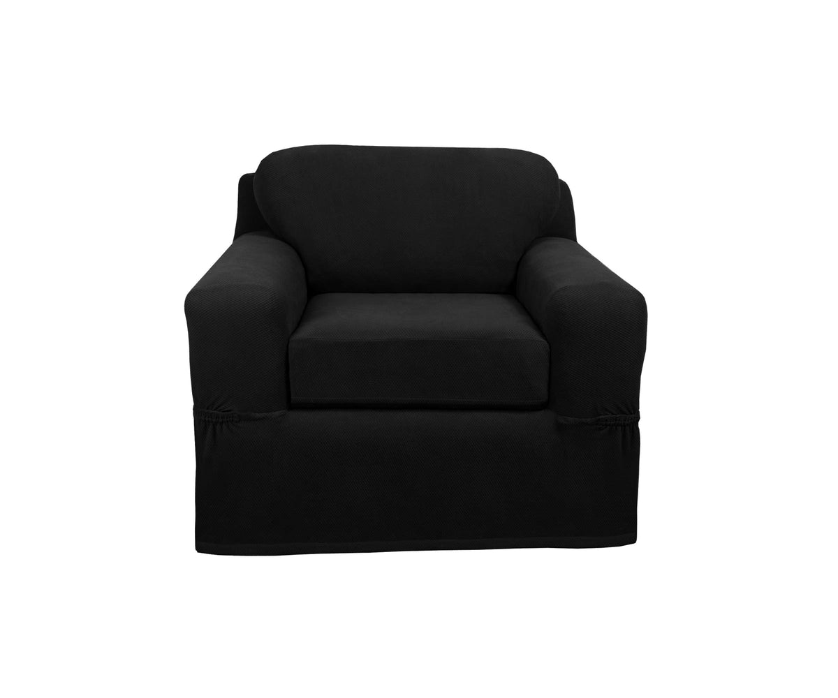 Maytex Pixel 2 Piece Loveseat Slipcover, Black