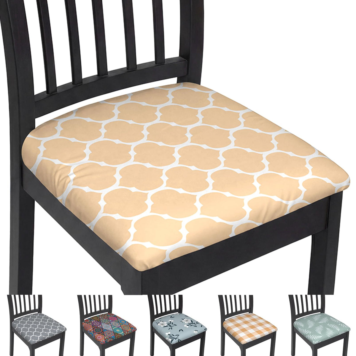 Stretch Chair Seat Covers Set of 4 for Dining Living Room Kitchen Chairs Universal Washable Slipcover Protector Forros Fundas Cobertores para Sillas De Comedor Party Home Decor Gift