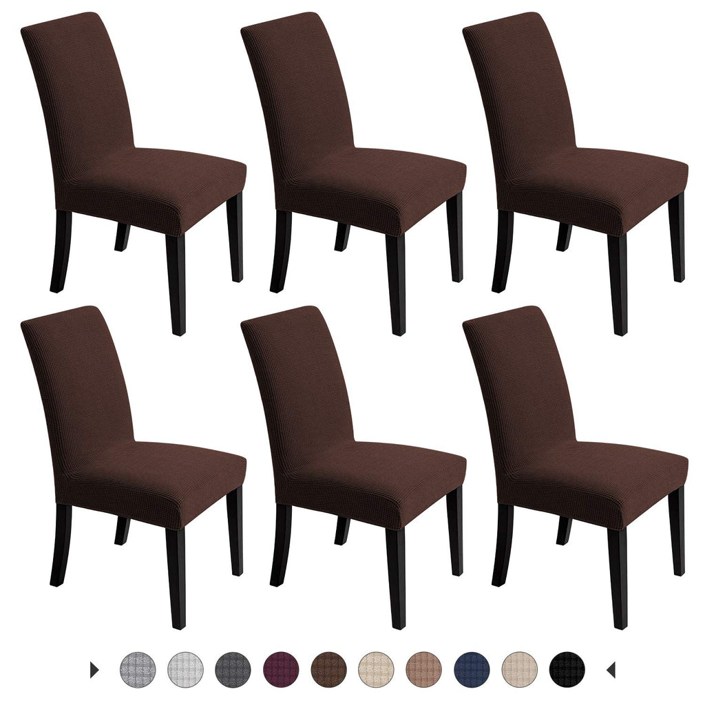 Chair Covers for Dining Room - Stretch Chair Slipcovers for Decorative Seat Protector Armless Removable Washable Elastic Dinner Universal Spandex Solid Chair Slip Covers Set (autumn orange,4)
