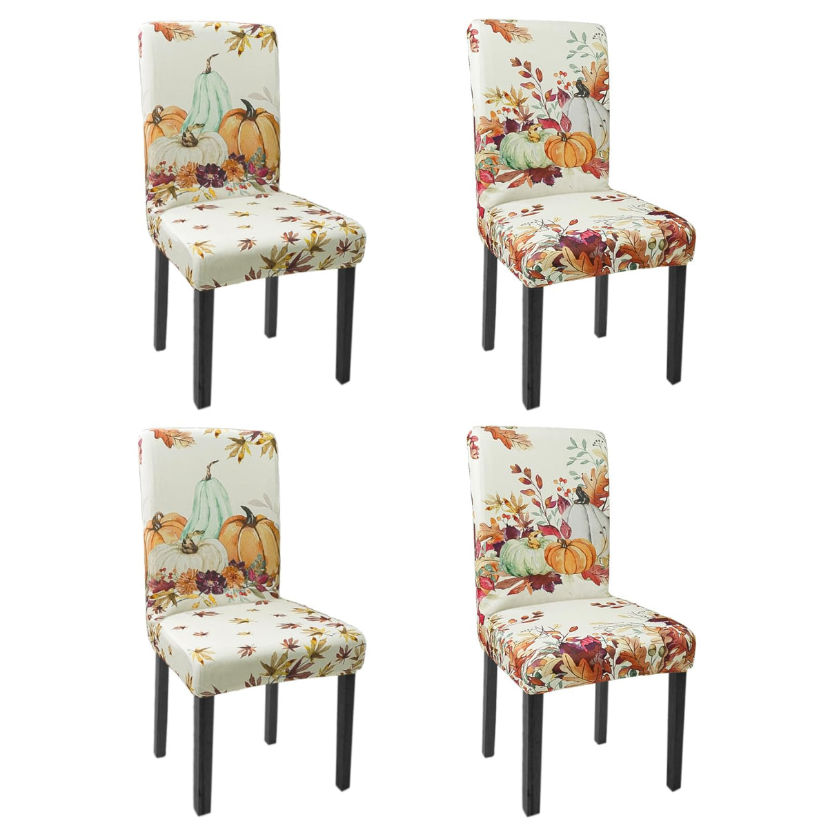 Halloween Chair Covers Set of 4 Pumpkin Ghost Spider Parsons Slipcovers