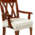 Havawish Extra Wide Dining Chair Seat Covers, Beige White, Velvet, 6 Pcs