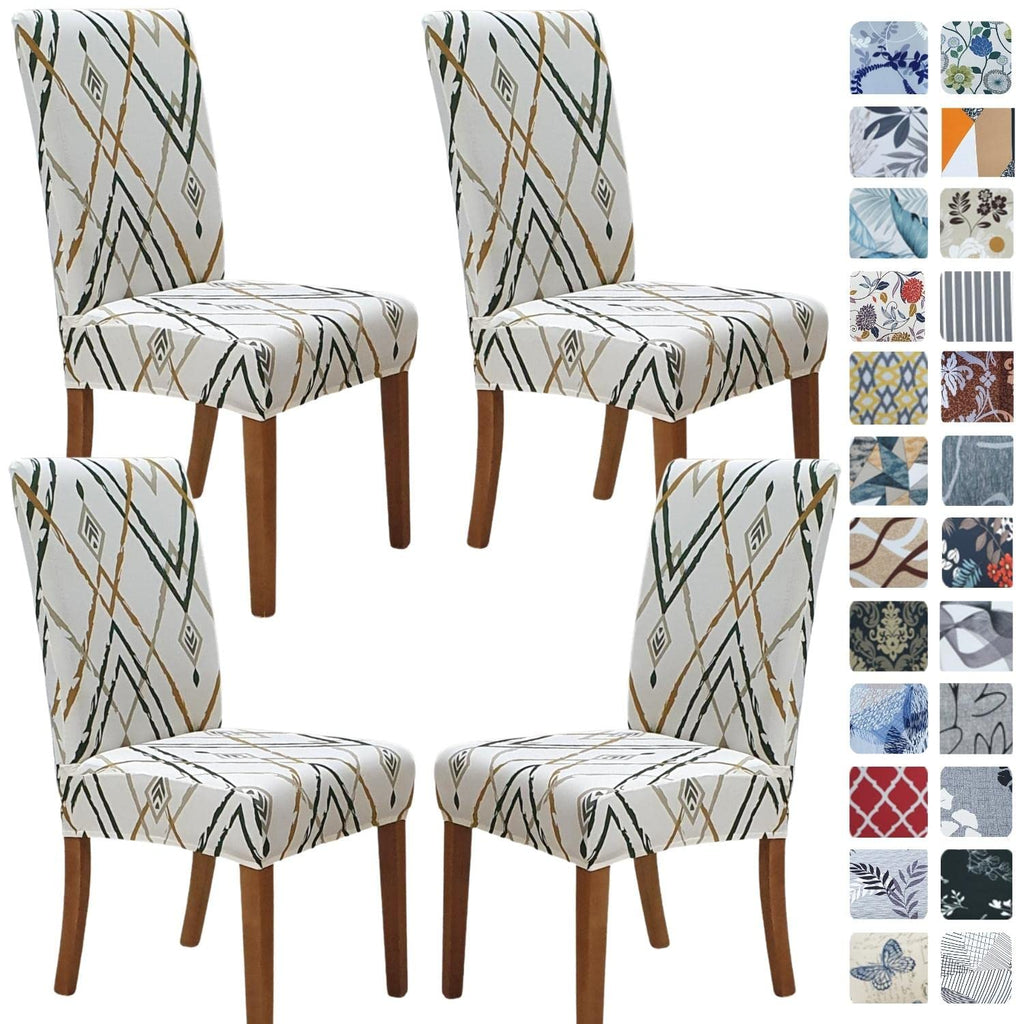 SPRINGRICO Chair Covers for Dining Room Set of 4, Stretch Dining Chair Cover, Washable Spandex Kitchen Parsons Chair Slipcovers, Removable Seat Protector for Home or Party (4 Pack, Lotus Gray)