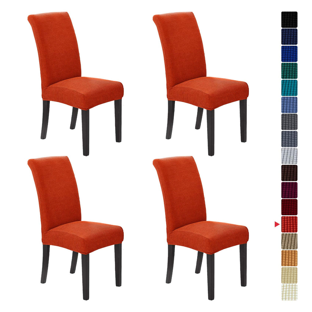 Stretch Chair Covers for Dining Room Set of 4, Removable Washable Dining Room Chair Covers, Dining Chair Slipcovers Seat Protector, Great for Home and Banquet Decor (Pureed Pumpkin, 4 Pack)
