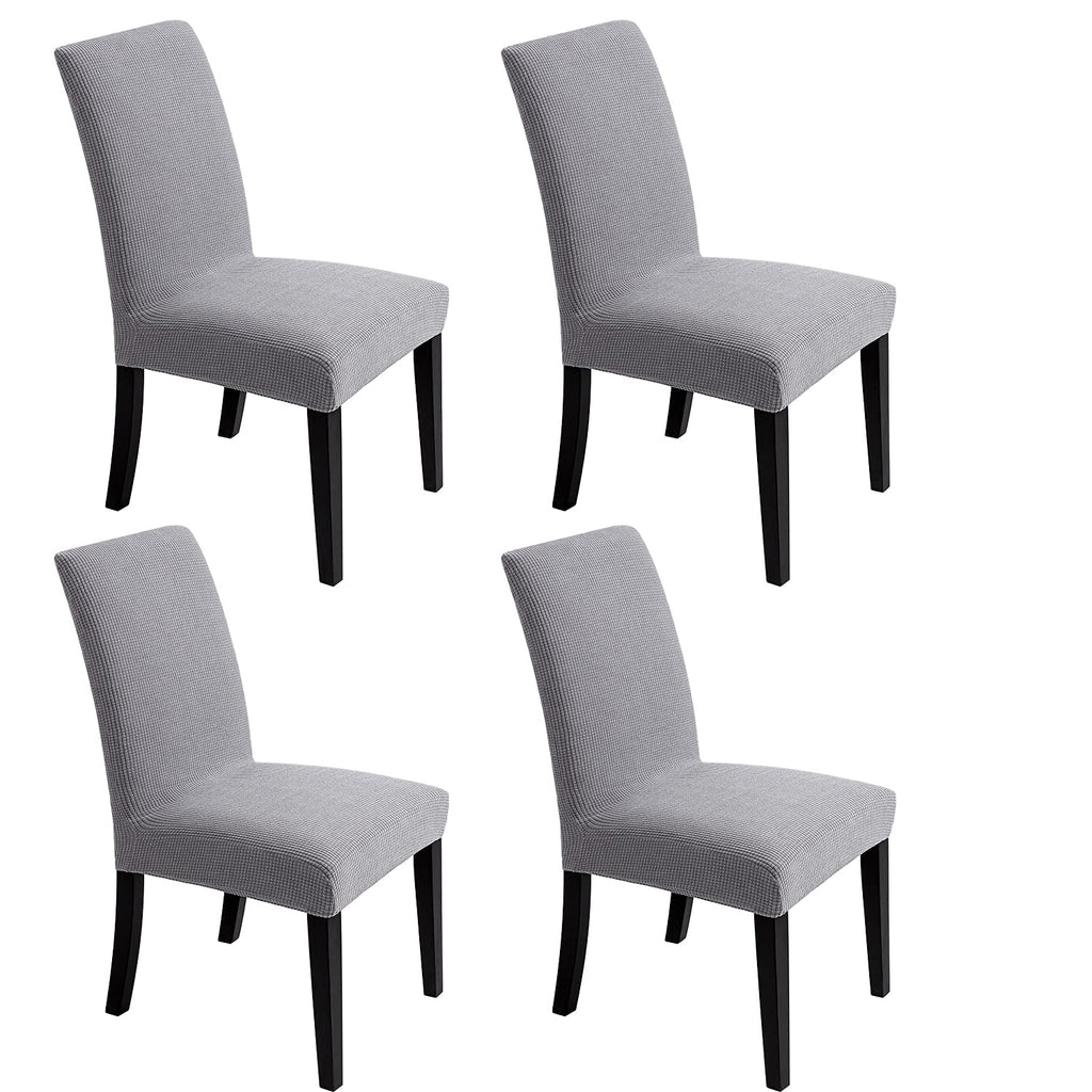 Chair Covers for Dining Room - Stretch Chair Slipcovers for Decorative Seat Protector Armless Removable Washable Elastic Dinner Universal Spandex Solid Chair Slip Covers Set (autumn orange,4)