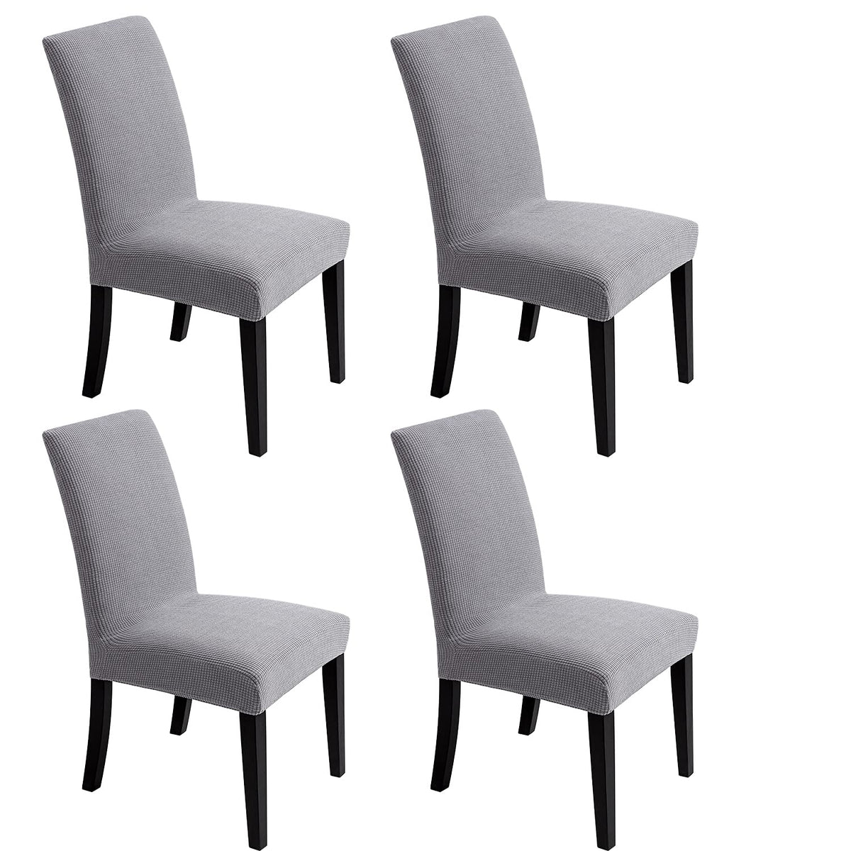 Chair Covers for Dining Room - Stretch Chair Slipcovers for Decorative Seat Protector Armless Removable Washable Elastic Dinner Universal Spandex Solid Chair Slip Covers Set (autumn orange,4)